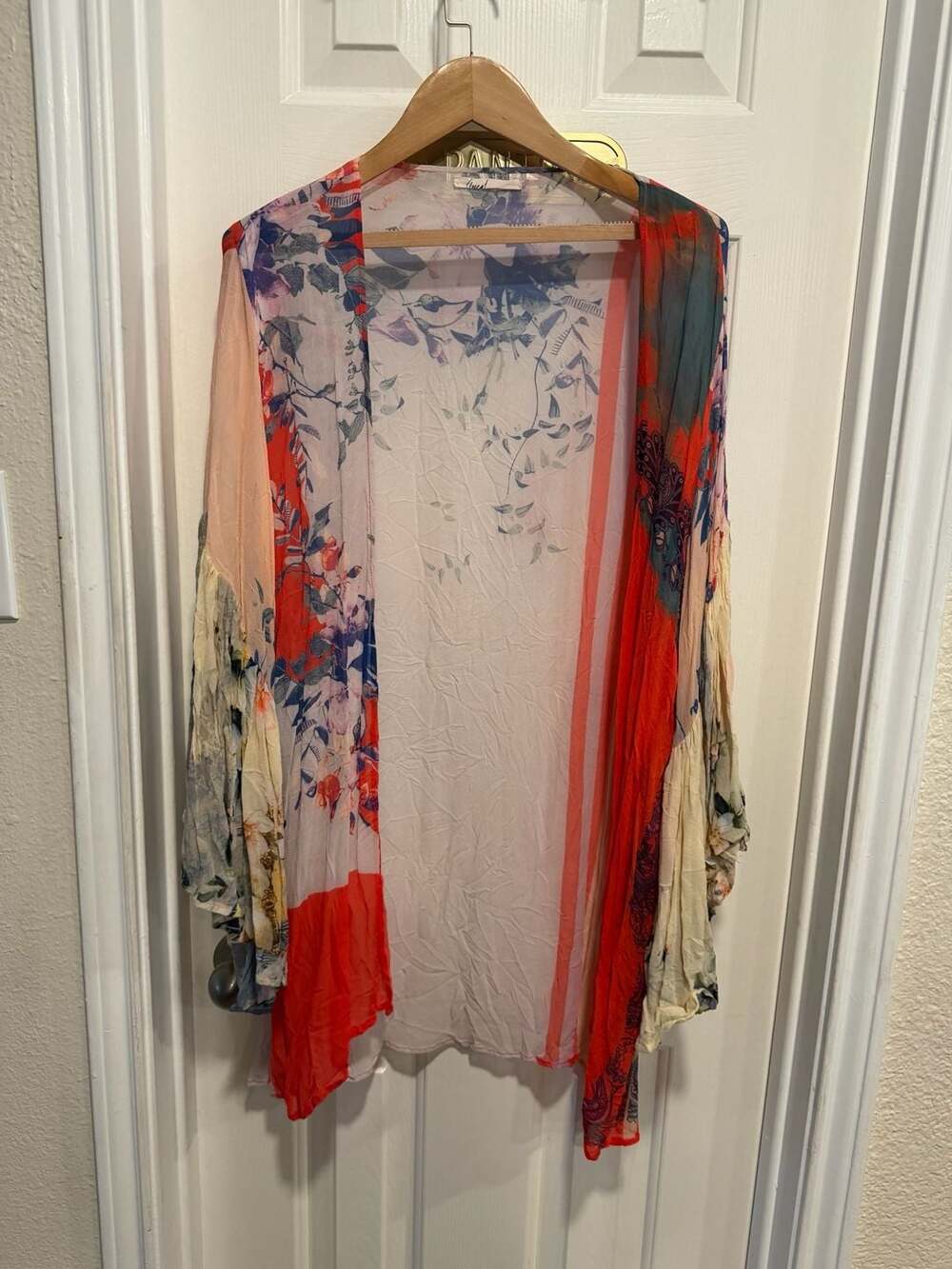 Floreat Women’s Floral Kimono Cardigan Sheer Bell Sleeve Boho Anthropologie